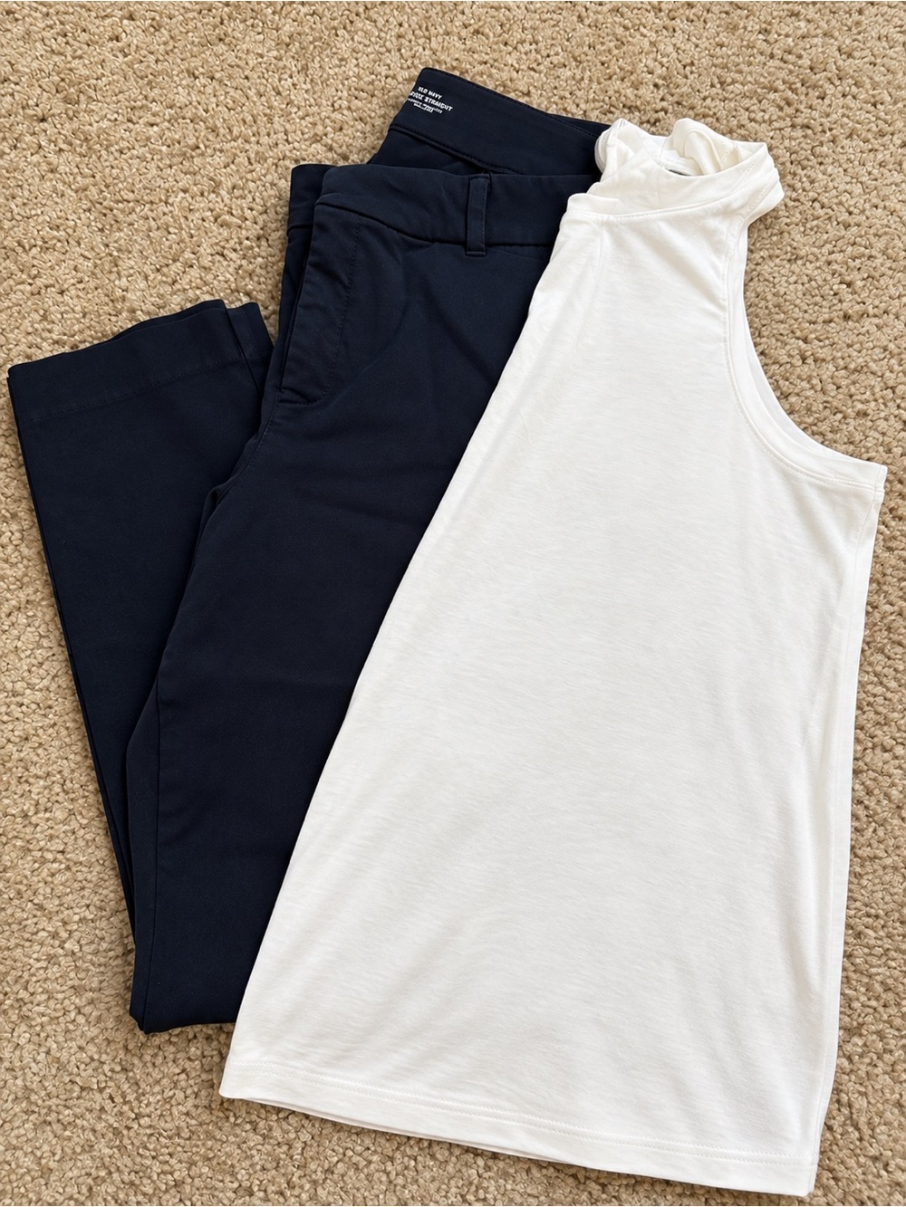 Old Navy Pixie Pants + GAP White Sleeveless Top Workwear Bundle XL 16